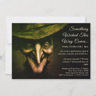 Wicked Witch Halloween Costume Party Invitation