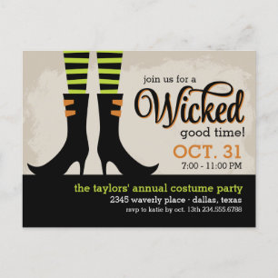 Wicked Witch Halloween Costume Party Invitation