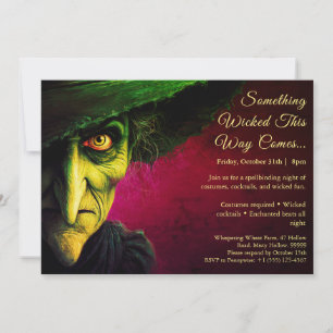 Wicked Witch Halloween Costume Party Invitation