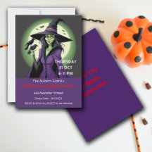 Wicked Witch Halloween Party Customise Invitation