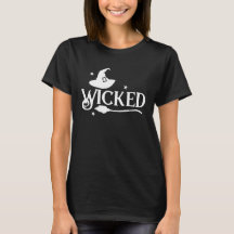 Wicked Witch, Hat and Broom, Halloween T-Shirt