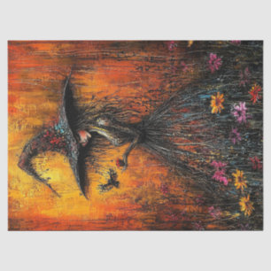 Wicked Witch in Large Hat Decoupage Tissue Paper