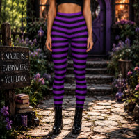 Wicked Witch Purple and Black Striped Halloween