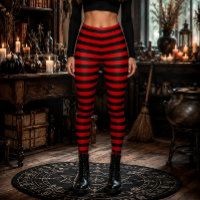 Wicked Witch Red and Black Striped Halloween
