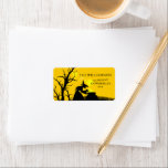 Wicked Witch Silhouette Halloween Address Label<br><div class="desc">A wicked witch and her cauldron,  picket fence and bare tree silhouetted against a spooky sky,  these Halloween return address labels are fun for your invitation envelopes. MATCHING items in our store.</div>