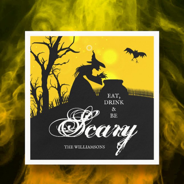 Wicked Witch Silhouette Halloween Napkin (Creator Uploaded)