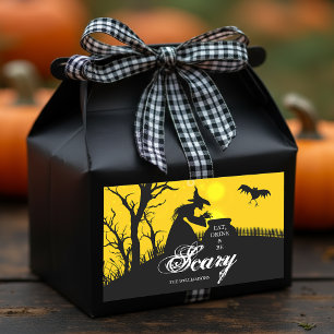 Wicked Witch Silhouette Halloween Rectangular Sticker