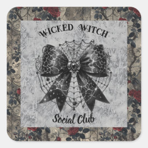 Wicked Witch Social Club Coquette Square Sticker