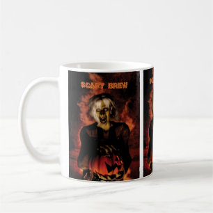 Wicked witch with pumpkin. Halloween Coffee Mug