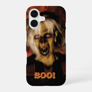 Wicked witch with pumpkin. Halloween iPhone 16 Case