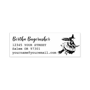 Wicked Witches Fly Custom Name Return Address Self-inking Stamp