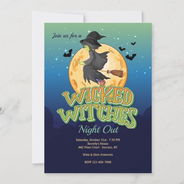 Wicked Witches Halloween Party Invitation (Front)
