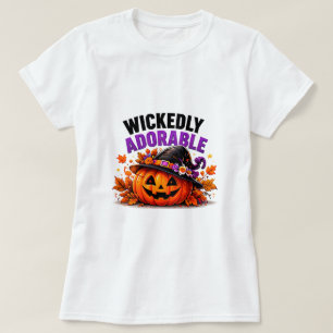 Wickedly Adorable Cute Pumpkin Witch Halloween T-Shirt