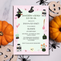 Wickedly Cute Green Witch Halloween Birthday