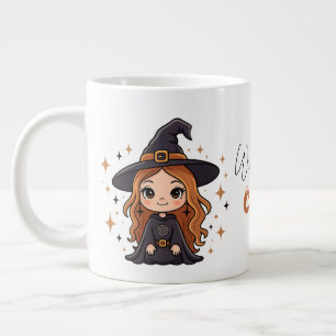 Wickedly Cute Halloween Witch   Spooky Adorable  Large Coffee Mug