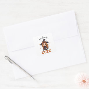 Wickedly Cute Halloween Witch Spooky Adorable Square Sticker