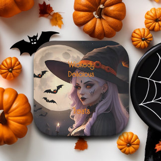 Wickedly Delicious Treats Halloween Party Paper Plate