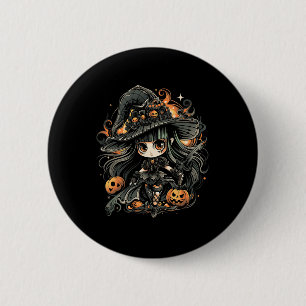 Wickedly Enchanting Halloween Witch Art 6 Cm Round Badge