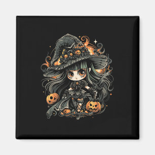 Wickedly Enchanting Halloween Witch Art Magnet
