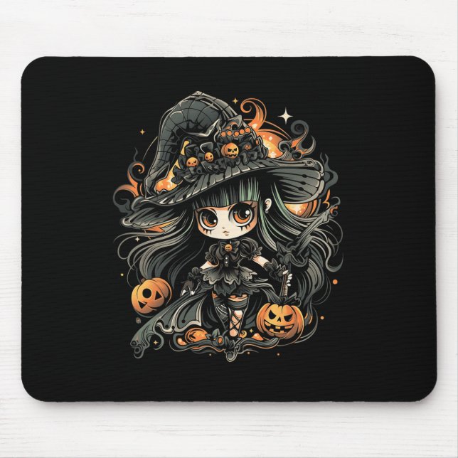 Wickedly Enchanting Halloween Witch Art  Mouse Mat (Front)
