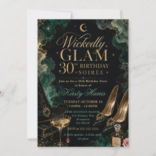 Wickedly Glam 30th Birthday Soirée Invitation