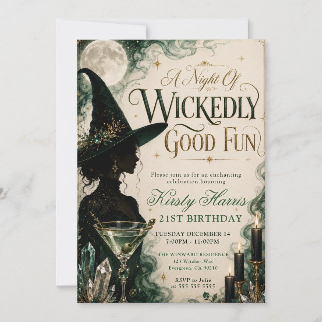 Wickedly Good Fun 21st Birthday Invitation (Front)