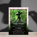 Wickedly Good Witch Pink Plaid Birthday Party Invitation<br><div class="desc">Painted Wickedly Good Witch Pink Plaid with Green and Black Gradient Any Age Birthday Party Invitation - This invitation features a green and black painting of a witch in an enchanted forest with a pink gingham plaid background. All text is editable on this birthday party invitation template for girls or...</div>