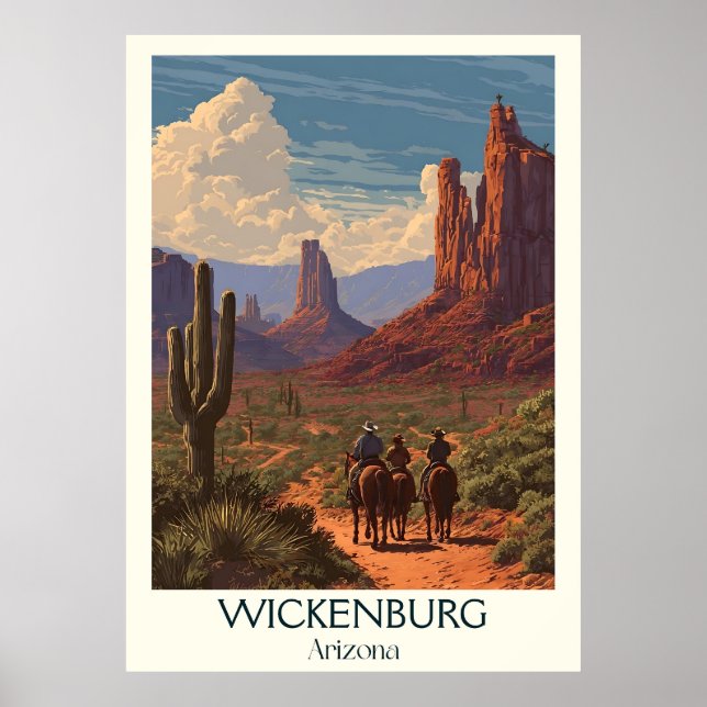 Wickenburg Arizona Vintage Travel Poster | Retro (Front)