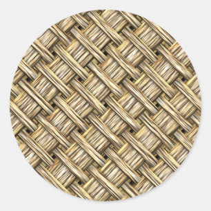 Wicker Basket Classic Round Sticker