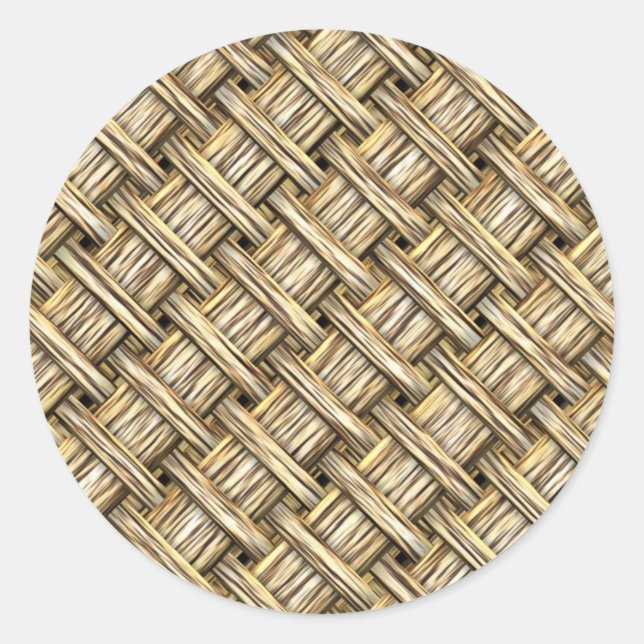 Wicker Basket Classic Round Sticker (Front)