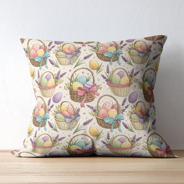 Wicker Basket Easter Eggs with Lavender Cushion (Creator Uploaded)