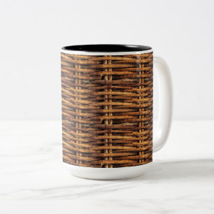 Wicker Basket Pattern Two-Tone Coffee Mug