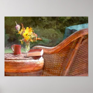 Wicker, Coffee & a Good Book Poster