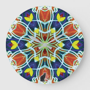 Wicker Kaleidoscope Large Clock