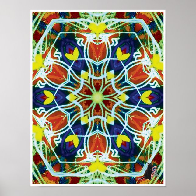 Wicker Kinetic Collage Kaleidoscope Poster (Front)