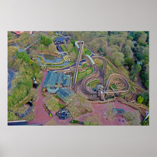 Wicker Man Drone Shot   Alton Towers Resort Poster