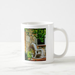 Wicker Rocking Chair on Porch Coffee Mug