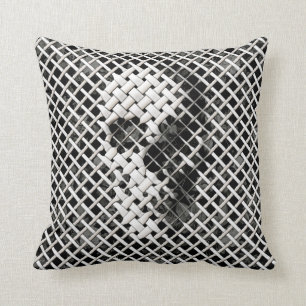 Wicker Skull Cushion