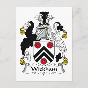 Wickham Family Crest Postcard