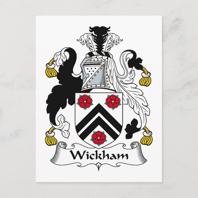 Wickham Family Crest Postcard (Front)