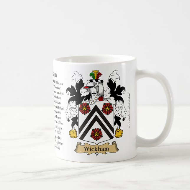 Wickham, the Origin, the Meaning and the Crest Coffee Mug (Right)