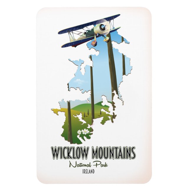 wicklow mountains national park ireland map magnet (Vertical)
