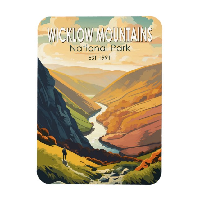 Wicklow Mountains National Park Ireland Travel Art Magnet (Vertical)