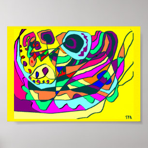 Wicky wacky design poster art on yellow background