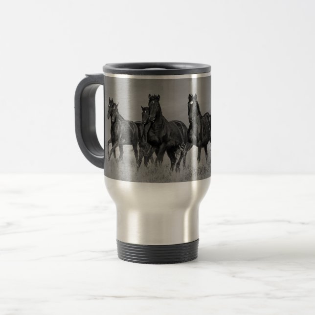 Wid Mustangs Travel Mug (Front Left)