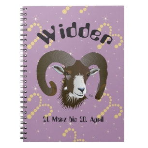 Widder 21. März bis 20. April Notizheft Notebook
