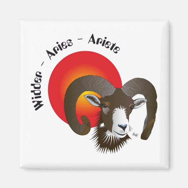 Widder Sternzeichen Magnet (Front)