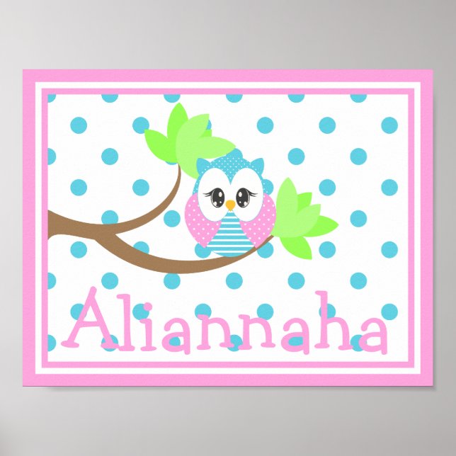 Widdle Owl Custom Name Print 3 (Front)