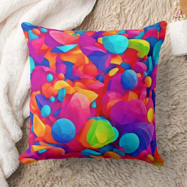 Wide-Angle Colourful Abstracts Art Cushion (Blanket)