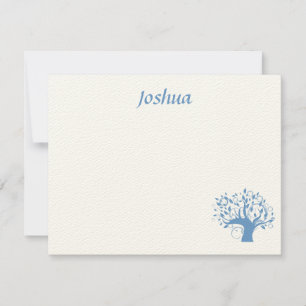 Wide Blue Tree of Life Thank You Card